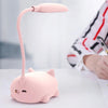 Cartoon Cat Design LED Eye Protection Reading Lamp USB Rechargeable Desk Lamp(Pink)