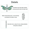 S925 Sterling Silver Platinum Plated Dragonfly DIY Pendant(BSC983)