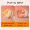 Double-Sided Silicone Cleaning Bath Brush Multifunctional Massage Shower Brush(Orange Red)