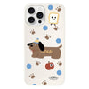 For iPhone 12 Pro Max Skin Feeling Jelly TPU Hybrid PC Phone Case(Brown Puppy White)