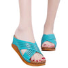 Thick-Bottomed Muffin Wedge Sandals, Shoe Size:37(Blue)