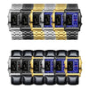 BINBOND B2311 30m Waterproof Men LED Luminous Multifunctional Quartz Watch, Color: Leather-White Steel-Blue