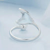 S925 Sterling Silver Ocean Style Fantasy Fishtail Open Adjustable Ring(BSR544-E)