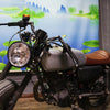 Motorcycle 7 Inch LED Headlamp Angel Ring Steering Function With Bracket(Shock Absorber Diameter 28-36mm)