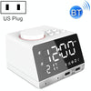 K11 Bluetooth Alarm Clock Speaker Creative Digital Music Clock Display Radio with Dual USB Interface, Support U Disk / TF Card / FM / AUX, US Plug(White)