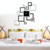 Living Room Wall Clock Creative Clock Acrylic DIY Mirror Wall Stickers Decorative Black Silver Square DIY Clock