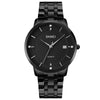 SKMEI 1801 Men Casual Calendar Quartz Watch(Black Steel Belt)