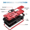 For Samsung Galaxy S25+ 5G Sliding Camshield TPU Hybrid PC Phone Case with Holder(Red+Black)