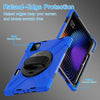For Xiaomi Pad 7 / 7 Pro Rotatable Holder Silicone Hybrid PC Tablet Case with Shoulder Strap(Blue)
