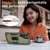 For Samsung Galaxy S25 5G Ring Holder PC Hybrid TPU Phone Case(Olive Green)
