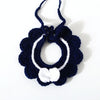 Handmade Wool Cat & Dog Bib - Bow Tie - Navy - M (25-35cm)