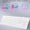 ZGB S500 Round Key USB Wired Computer Keyboard (White)
