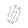 S925 Sterling Silver Platinum-plated Multi-layered Wrap-around Open Ring(SCR1040-E)