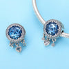 DIY Beaded Bracelet Accessories S925 Pure Silver Blue Beads Silver Accessories