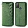 For Alcatel 1S 2021 Cubic Grid Pressed Horizontal Flip Magnetic PU Leather Case with Holder & Card Slots & Wallet(Green)