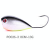 HENGJIA PO036 8cm/13g Big Mouth Single Hook Hitting Water Wave Hard Bait Lure Outdoor Fishing Gear Lure Fishing Bait Fishing Tackle (PO036-3)