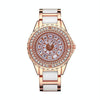 BS Bee Sister FA1490 Ladies Diamond-Set Ceramic Strap Watch(Rose Gold)