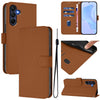 For Samsung Galaxy A26 5G Skin Feel Solid Color Leather Phone Case with Lanyard(Brown)