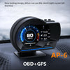 Car HUD Head-Up Display, OBD2+GPS, Speed, RPM, Alerts