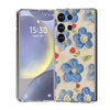 For Samsung Galaxy S25 Ultra 5G IMD Double Piece Simple Fresh Shockproof Phone Case(Blue Flower)
