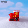 10pcs Christmas Cute Micro Landscape DIY Decorations Snowy Desktop Ornament, Style: No.15 Sock Shaped Car