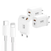 PD30W USB-C / Type-C + 8 Pin + USB Charger with Type-C to 8 Pin Date Cable(EU Plug)