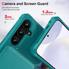 For Samsung Galaxy S25+ 5G Vertical Flip Card Bag Holder Leather Phone Case(Cyan Green)