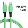 ENKAY Hat-Prince ENK-CB209 PD 20W 3A Type-C to 8 Pin Silicone Data Sync Fast Charging Cable, Cable Length: 1.2m(Green)