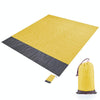 Polyester Waterproof Plaid Cloth Pocket Picnic Mat Outdoor Camping Beach Mat, Size: 2.1 x 2m(Yellow + Dark Gray)