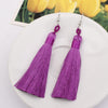 3 Pairs Women Boho Fashion Long Tassel Earrings(Purple)