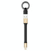IVON CA90 2.4A USB to 8 Pin Portable Data Cable with Ring, Length: 14.5cm(Champagne Gold)