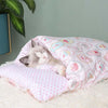 Closed Removable and Washable Cat Litter Sleeping Bag Winter Warm Dog Kennel, Size: S(Pink Ice Cream)