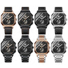 BINBOND B6577 30M Waterproof Luminous Square Quartz Watch, Color: Black Leather-White-White