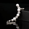 Women Fashion Tassel Left Ear Alloy Clip Earrings Snow Ear Bone Clip(silver)