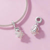 S925 Sterling Silver Platinum Plated Cute Cat Star Luminous Pendant(SCC2878)