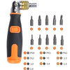 2050C Portable 10 In 1 Hidden Bits Multi-angle Ratchet Corner Screwdriver Set(Gray)