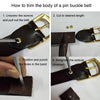 120cm Men Leather Pin Buckle Belt Retro Lacquered CowhideWaist Band(ZK-032 Black)