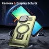 For Samsung Galaxy A06 5G Shield Frame Holder MagSafe Phone Case(Olive Green)