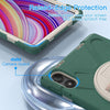 For Xiaomi Redmi Pad Pro 12.1 Rotatable Holder Silicone Hybrid PC Tablet Case with Shoulder Strap(Emreald Green)