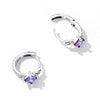 S925 Sterling Silver Purple Zircon Snake Pattern Ear Buckle Women Earrings