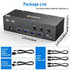 KC-KVM303DH 8K 60Hz USB3.0 DP+DP+HDMI Triple Monitors KVM Switch(EU Plug)
