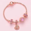 SL130 19cm Women Rose Gold Beaded Bracelet