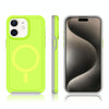For iPhone 12 Shockproof MagSafe Armor PC Hybrid TPU Phone Case(Fluorescent Green+Gray)