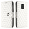 For Redmi Note 9S / Note 10 Lite Rhombic Texture Flip Leather Phone Case with Lanyard(White)