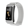H21 1.14-inch Steel Band Earphone Detachable Smart Watch Support Temperature Measurement / Bluetooth Call / Voice Control(Silver)