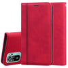 For Xiaomi Redmi Note 10 4G Frosted Business Magnetic Horizontal Flip PU Leather Case with Holder & Card Slot & Lanyard(Red)