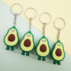 10 PCS Cute Fruit Jewelry Soft Silicone Cartoon Anthropomorphic Avocado Key Ring