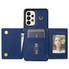 For Samsung Galaxy S20 FE 5G Three Fold Card Bag Phone Case with Long Lanyard(Blue)