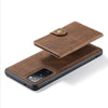 For Samsung Galaxy S20 FE JEEHOOD Retro Magnetic Detachable Protective Case with Wallet & Card Slot & Holder(Brown)