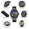 SKMEI 9194 Men Mechanical Gear Dial Automatic Mechanical Watch(Gold Black)